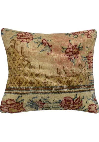Zehra Abla Halı Vintage El Dokuma Dekoratif Halı Kırlent Yastık Kılıfı 6227