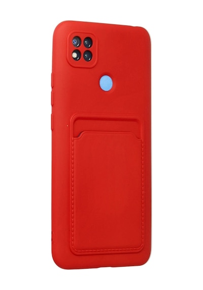 Redmi 9c Kılıf Kelvin Kartvizitli Silikon - Kırmızı İtdark32066