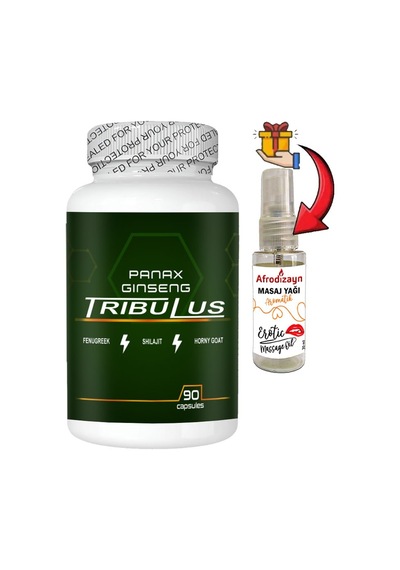 Panax 1 Kutu Panax Ginseng Tribuluslu Fenugreekli Shilajitli Hornygoatlı 90 Lı Caps + Afrodizayn Yağ