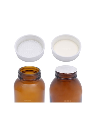 Borox Amber Cam Şişe 500 ML BeyazBastır Aç Kapaklı Ecza Şişe