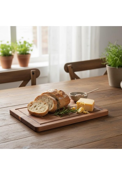 Doğal Akasya Ahşap Doğrama Ve Kesme Tahtası - Kesme Panosu - 32x21x1.5 Cm Çok Amaçlı Sunum Teps Diğer