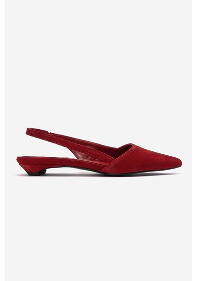 Luvishoes Berlına Kırmızı Süet Hakiki Deri Kadın Alçak Topuklu Ayakkabı