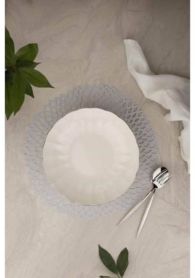 Kütahya Porselen Bone Luz Platin Fileli Bowl Kase 25x6cm 2000ml 2 Li Bnlzf25ks00 Çok Renkli