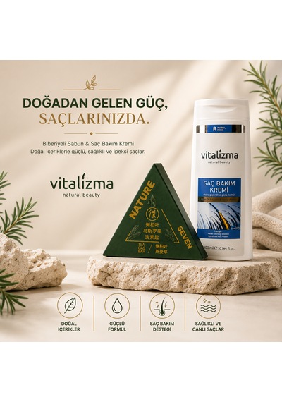 Vitalizma Biberiyeli Saç Bakım Sabunu Ve Saç Bakım Kremi İkili Avantajlı Set