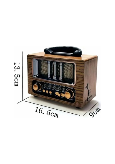 Nostaljik Radyo Şarjlı Bluetooth Hoparlör Taşınabilir Sd Kart Usb Girişli Mini Speaker
