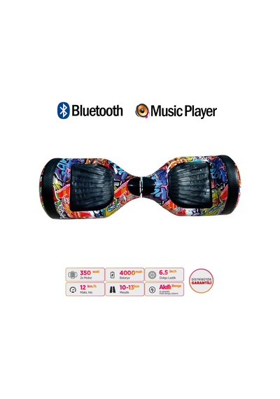 Citymate Hoverboard 6.5 İnch Elektrikli Kaykay Scooter Full Ledli Bluetooth Hoparlörlü Çanta Hediye D11