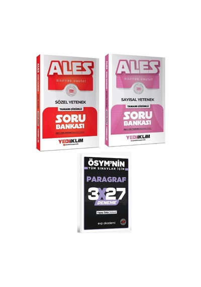 Yediiklim 2027 Ales Master Sözel+ Sayısal Yenetek Soru Bankası Çözümlü+ Evp Akademi Paragraf