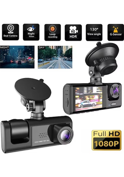 3 Kanal Araba Dvr Hd 1080p 3 Lensli Araç İçi Kameraüç Yönlü Kamera Dvr Araç Kamera