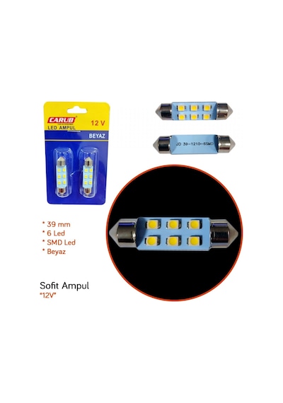 Carub 12v Sofit Ampul 39mm 6 Led Smd Beyaz Br0402230