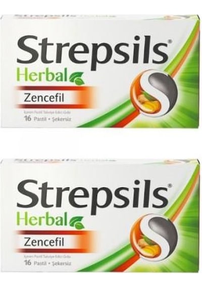 Strepsils Herbal Zencefil Pastil 16 Adet 2'li