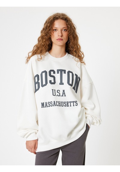 Koton Oversize Sweatshirt Bisiklet Yaka Kolej Baskılı Uzun Kollu Şardonlu Ekru 5wal10090ık Ekru Koton Oversize Sweatshirt Bisiklet Yaka Kolej Baskılı Uzun Kollu Şardonlu Ekru 5wal10090ık Ekru