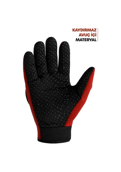 Xmlbayiciniz Tr M Beden Korumalı Motosiklet Eldiveni Unisex Bisiklet Motorcu Eldiveni Kırmızı 114 Genel