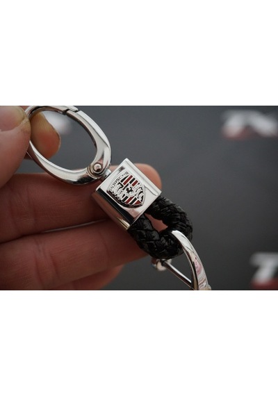 Porsche Uyumlu Logo Stil Hasır Desen Anahtarlık K (321809763)