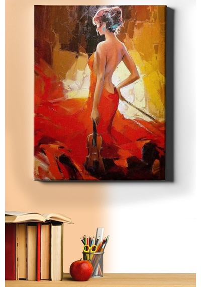 Webstyle Sayılarla Boyama Seti Kasnaklı Kırmızılı Kemancı 50 X 65 Cm