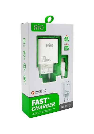 Rio Tech Model G3 20w Hızlı Şarj Adaptörü Usb Power Delivery 3.0