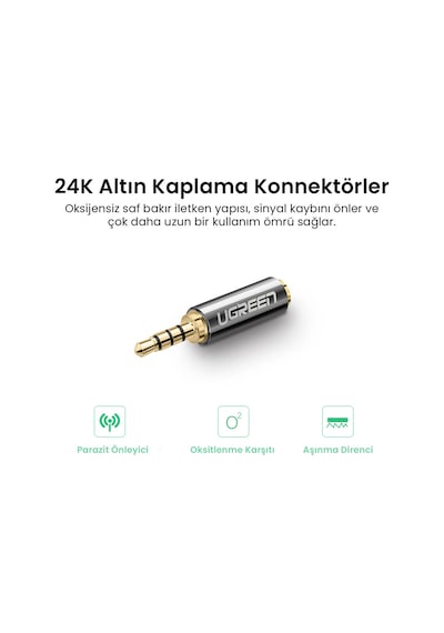 Ugreen 2.5 Mm To 3.5 Mm Jack Dönüştürücü, 20501