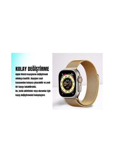 Apple Uyumlu  Watch Milano Seri 42,44,45,49mm, 1/2/3/4/5/6/se/7/8/ultra Metal Akıllı Saat Kordon Ve Kayışı Siyah