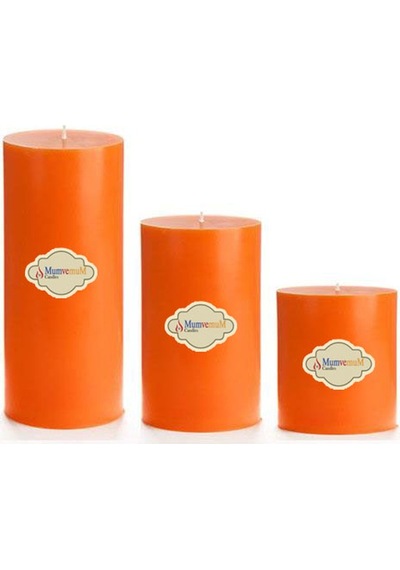 Small 3 Lü Set Mum Çap 7 Cm Turuncu Turuncu