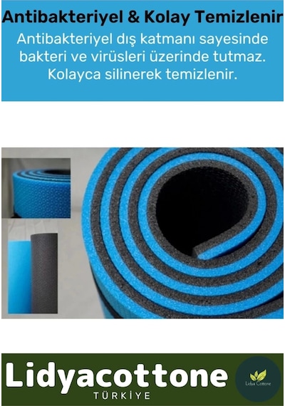 Çift Taraflı Kaymaz Silinebilir İz Yapmaz Yoga Minderi Özel Konfor Modeli 6,5mm Mat Çok Renkli