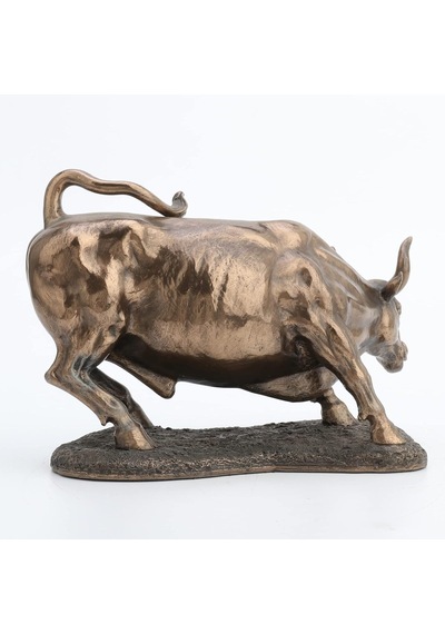Veronese Design 24 Cm X 15 Cm Soğuk Döküm Reçine Antik Bronz Kaplama Boğa Heykeli Genel