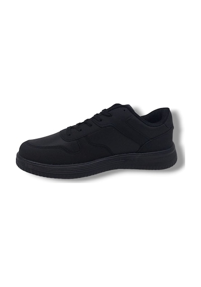 Zerhan Lutton 4555 Unisex Siyah Bağcıklı Kalın Taban Büyük Numara Spor Ayakkabı 45 46 47 48 Siyah