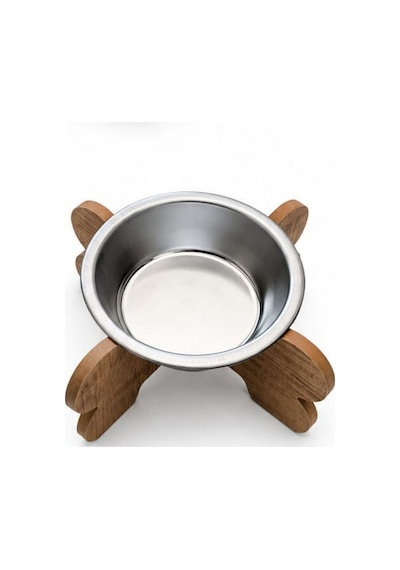 Paslanmaz Çelik Kedi - Köpek Mama Ve Su Kabı - İkili - Çapraz Ayak - 350 Ml