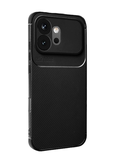 Huawei Honor 600 Uyumlu Auto Focus Karbon Kapak - Siyah