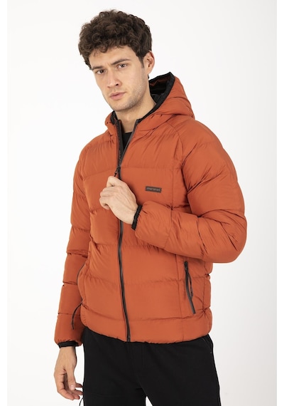 Maraton Sportswear Regular Erkek Kapşonlu Uzun Kol Basic Kiremit Mont 21259-kiremit Kiremit