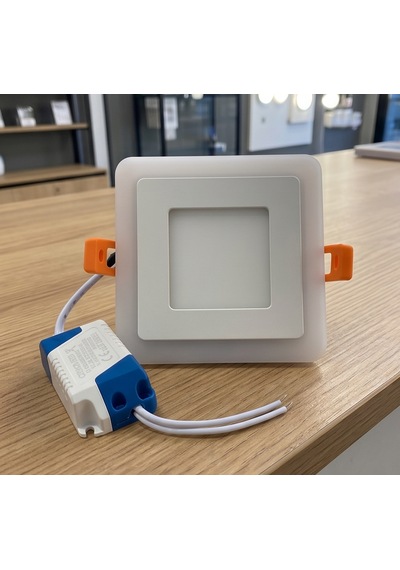 Kare Sıva Altı Led Spot Aydınlatma 6 Watt Çift Renk 3 Kademe Mavi Günışığı Gece Lambası Armatür