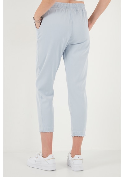 Lela Pamuklu Normal Bel Regular Fit Düz Paça Bayan Pantolon 668Yp42282S4 Buz Mavi
