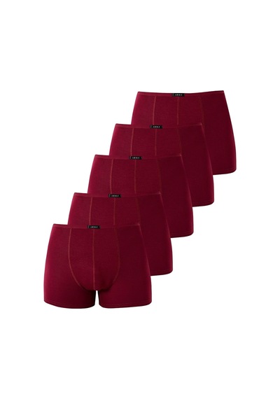 Arma Yıldız Erkek Bambu Boxer Bordo İnce Bel Lastikli 5'li Paket-bordo