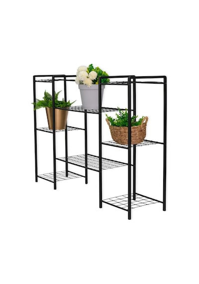 Metal Ayaklı 8 Tel Raflı Saksı Standı Katlı Saksılık Çiçeklik