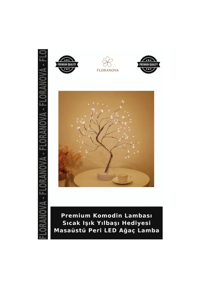 Premium Komodin Lambası Sıcak Işık Yılbaşı Hediyesi Masaüstü Peri Led Ağaç Lamba Çok Renkli
