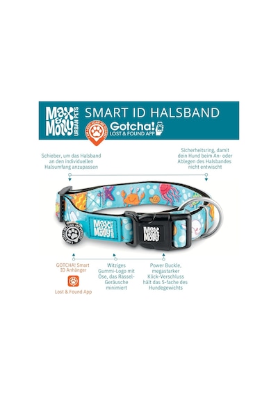 Max & Molly Urban Pets Original Serisi Akıllı Künyeli Köpek Boyun Tasması S, Aloha