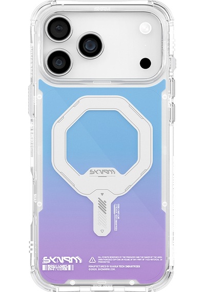 Apple Uyumlu iPhone 17 Pro Kılıf Skinarma M-safe Şarj Özellikli Iml Baskılı Holografik Myst Kapak Colorful Colorful