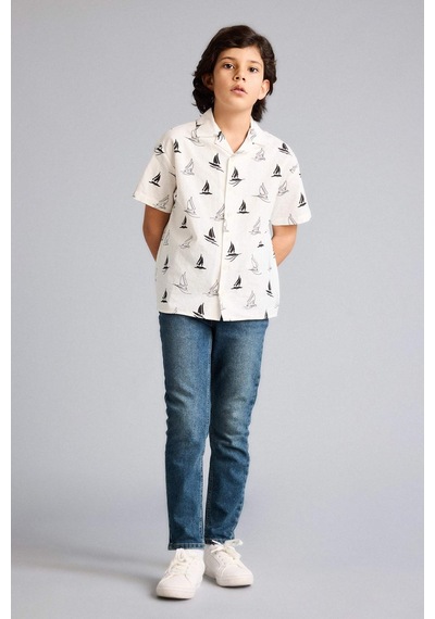 Defacto Oversıze Geniş Kalıp Polo Yaka Tropikal Desenli Baskılı Kumaş Kısa Kollu Gömlek Erkek Çocuk G6739a826smer103 Ekru-er103 Defacto Oversıze Geniş Kalıp Polo Yaka Tropikal Desenli Baskılı Kumaş Kısa Kollu Gömlek Erkek Çocuk G6739a826smer103 Ekru-er103