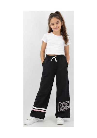 İrem Çocuk Giyim Kız Çocuk Paçası Paris Yazılı Çift Çizgi Desenli Bol Paça Model Siyah Renk Eşofman Altı Siyah İrem Çocuk Giyim Kız Çocuk Paçası Paris Yazılı Çift Çizgi Desenli Bol Paça Model Siyah Renk Eşofman Altı Siyah