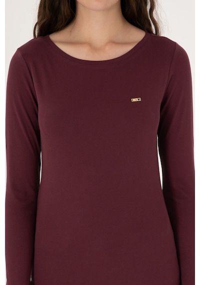 U.S. Polo Assn. Kadın Bordo Slim Bisiklet Yaka Basic Sweatshırt 50315419-VR177