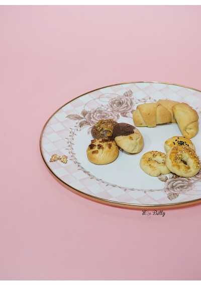 Rosadora Emaye 2'li Sunum Tabağı Dekoratif Kahvaltı Ve Servis Tabağı Pembe