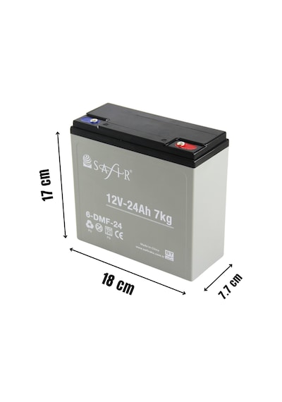 Safir 12 V - 24 Ah Grafen Jel Akü 4'lü Set Elektrikli Bisiklet Aküsü