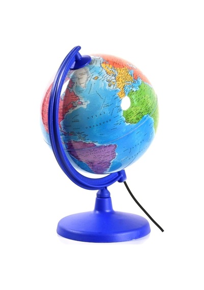 Lrs Store Işıklı Dünya Küresi / 7 Renkli 7 Kıta Haritalı Küre Eğitici Hediye Masa-gece Lambası 20 Cm Çap, Ço Diğer
