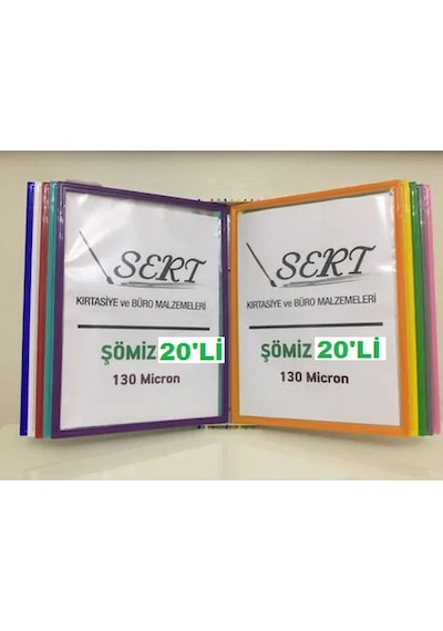 Şömiz Duvar Tipi 20'li Evrak Tutucu 130 Micron Poşet+Aparat