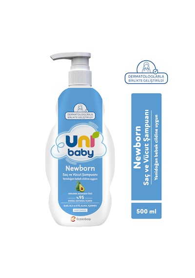 Uni Baby Newborn Yenidoğan Saç ve Vücut Şampuanı 500 Ml 3'lü