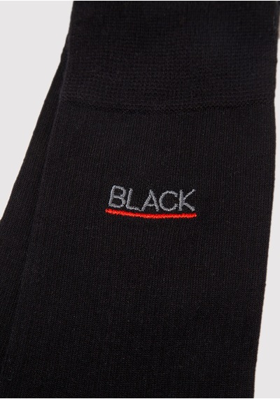 Mavi - Mavi Black Nakışlı Siyah Soket Çorap 0912201-900 Siyah