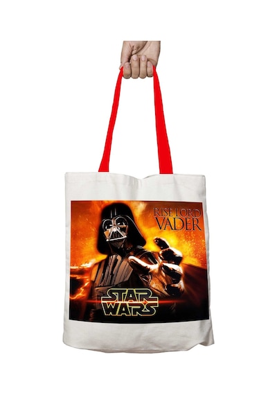 Art Hediye Kırmızı Kulplu Star Wars Darth Wader Yıkanabilir Omuz Çanta Çok Renkli