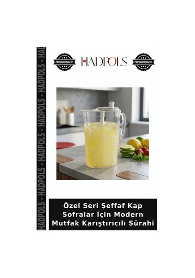 Özel Seri Şeffaf Kap Sofralar İçin Modern Mutfak Karıştırıcılı Sürahi