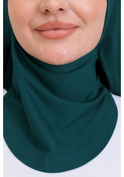 Modish Group Penye Boyun Kapamalı Şal Başörtü Hazır Giyim Turban Esnek Jersey Şal Zümrüt