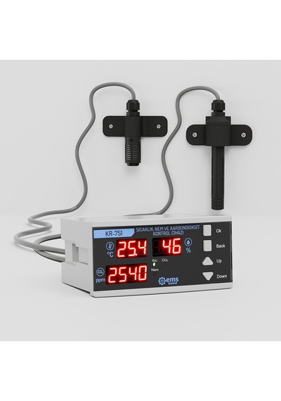 Ems Kontrol - Panel Tipi Sıcaklık, Nem Ve Karbondioksit Kontrol Cihazı -40...+80 C / 0-10.000 Ppm Ems Kontrol - Panel Tipi Sıcaklık, Nem Ve Karbondioksit Kontrol Cihazı -40...+80 C / 0-10.000 Ppm