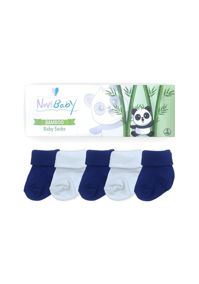Novibaby 5'li Bambu Yenidoğan Bebek Çorabı I Brave Boy I 0-6 ay "Karışık Renkli"