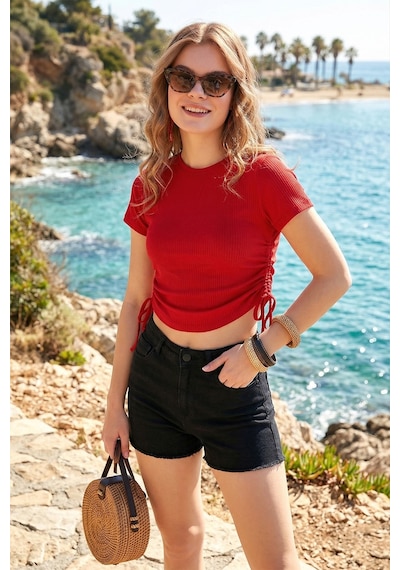 Lela Bayan Bluz 5864010 Kırmızı Kırmızı